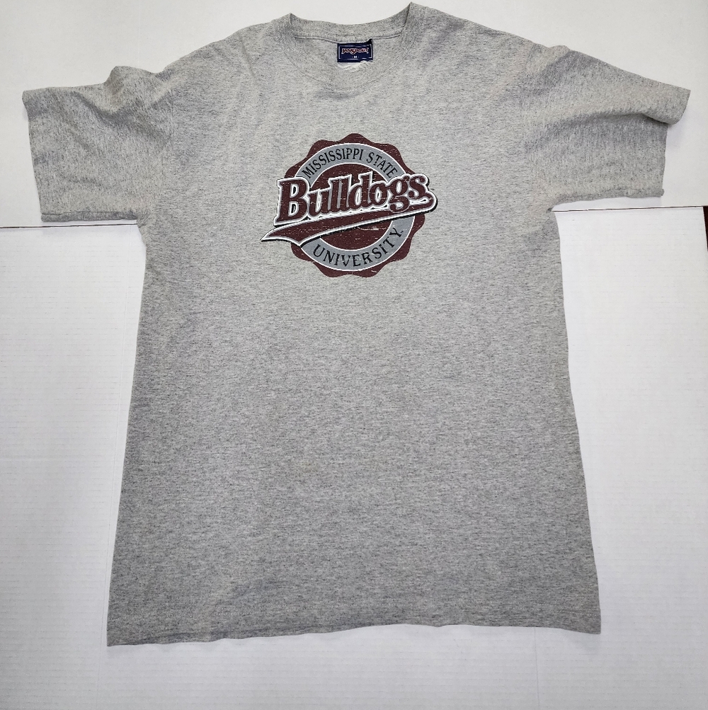 Vintage Jansport Men's Medium Mississippi State University Bulldogs Gray T-shirt